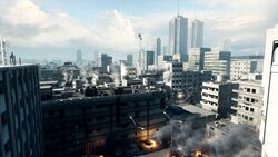  armored_core bad_id bad_pixiv_id battle battlefield_(series) battlefield_3 building butaneko city cityscape damaged fire highres jpeg_artifacts lossy-lossless mecha no_humans outdoors realistic robot scenery science_fiction skyscraper wreckage 