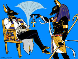  anthro anubian_jackal anubis black_body canid canine canis classy deity egyptian_mythology fashion jackal junkmixart king male mammal middle_eastern_mythology mythology pharaoh royalty solo 