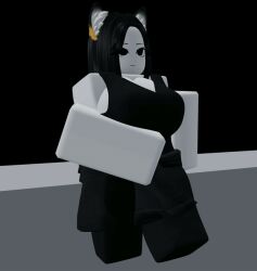  3d_animation animated big_breasts blender_eevee cher924 clothed_female fox_girl roblox robloxian safe_for_work sitting white_skin 