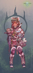  absurdres alternate_costume arrow_(projectile) backlighting backpack bag belt book boots bow breasts brown_hair buttons capelet chinese_commentary commentary cookie_(touhou) copyright_name crossbow d_tomoki explosive feathers female full_body fur-trimmed_boots fur_trim gauntlets goggles goggles_on_head grappling_hook grenade hair_tubes hairbow hakurei_reimu highres holding holding_book kanna_(cookie) medium_breasts medium_hair monster_hunter:_world monster_hunter_(series) pantyhose red_bow red_eyes red_tunic rope sash scroll sidelocks slinger_(monster_hunter) solo touhou tunic utility_belt weapon white_capelet 