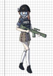  alien_race bottomwear carol clothing female futuristic_gun futuristic_suit mexican mexican_flag mexicana military_uniform police police_officer police_uniform school_uniform skirt solo swat twintails_(hairstyle) uniform 