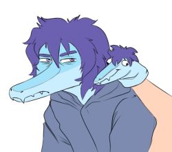  2024 alpha_channel anthro blue_body blue_eyes blue_hair blue_scales clothing digital_drawing_(artwork) digital_media_(artwork) dinosaur duo goodbye_volcano_high hair hand_puppet jacket leo_(gvh) liopleurodon long_snout male marine multicolored_body multicolored_scales plesiosaur pliosaur prehistoric_species prometheuzone reptile scales scalie short_hair simple_background snout solo topwear transparent_background two_tone_body two_tone_scales 