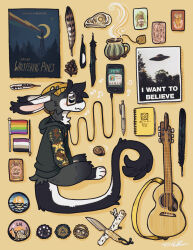  alien ambiguous_gender amphimorpho anthro beanie beverage cellphone clothing electronics feathers guitar hat headgear headwear hi_res hoodie lgbt_pride musical_instrument patch_(fabric) phone plucked_string_instrument poster pride_color_flag pride_colors smartphone solo string_instrument tea therian_symbol topwear tux_(tuxedodragon) tuxedodragon 