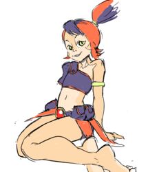  animal_humanoid clothed clothing felid felid_humanoid feline feline_humanoid female hair half-closed_eyes humanoid looking_at_viewer mammal mammal_humanoid narrowed_eyes simple_background smekbo smile solo thundercats thundercats_2011 white_background wilykit young 