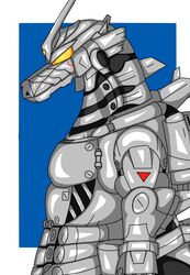  armor dragon godzilla_(series) kaiju machine male mecha mechagodzilla metallic_body momu9172 monster mythological_creature mythological_scalie mythology no_pupils robot scalie solo toho yellow_eyes 