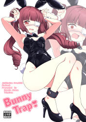  absurdres animal_ears black_bow black_bowtie black_leotard blunt_bangs bow bowtie breasts comiket_104 cover detached_collar eyepatch fake_animal_ears female hanazono_yurine highres jashin-chan_dropkick leotard long_hair low_drills medical_eyepatch multiple_views pantyhose playboy_bunny rabbit_ears rabbit_pose rabbit_tail red_eyes red_hair small_breasts strapless strapless_leotard tail twintails white_pantyhose wrist_cuffs ydayluca 