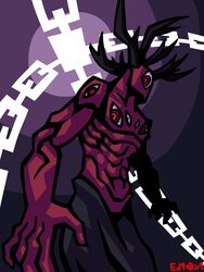  2021 3:4 5_fingers abs absurd_res artist_name biped black_horn chains chest_eye colored deity demon demon_humanoid digital_drawing_(artwork) digital_media_(artwork) eddybird eldritch_abomination fingers front_view hi_res horn horned_humanoid humanoid lovecraftian_(genre) male monster monstrous_humanoid mouthless multi_eye muscular muscular_humanoid muscular_male noseless not_furry portrait pupils red_body red_eyes red_skin red_text scp_foundation shoulder_eye signature solo standing text the_scarlet_king_(scp) three-quarter_portrait three-quarter_view 