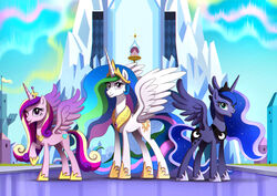  2017 alicorn crystal_empire equid equine female feral friendship_is_magic group hasbro horn mammal my_little_pony mythological_creature mythological_equine mythology one_eye_closed princess_cadance_(mlp) princess_celestia_(mlp) princess_luna_(mlp) ruhje tongue tongue_out wings wink 