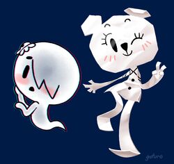  bear blush carrie_krueger cartoon_network clothed clothing conditional_dnp duo female gaturo ghost hi_res mammal nude on_model paper paper_creature spirit teri_(tawog) the_amazing_world_of_gumball 