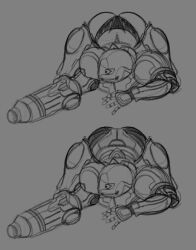  armor ass bent_over broken_armor comparing female_only helmet metroid panties raven07 samus_aran super_metroid wardrobe_malfunction 