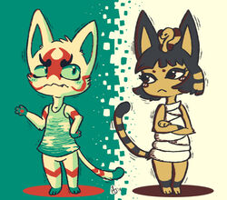  ankha_(animal_crossing) character_request doubutsu_no_mori dress egyptian feline furry pattern 