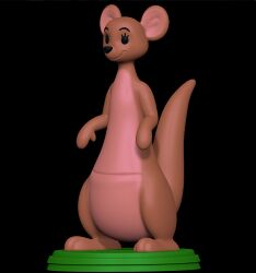  3_fingers 3d_(artwork) 3d_modeling 3d_print brown_body digital_media_(artwork) disney female fingers happy hi_res kanga kangaroo macropod mammal marsupial raised_tail sillytoys simple_background smile solo standing tail winnie_the_pooh_(franchise) 