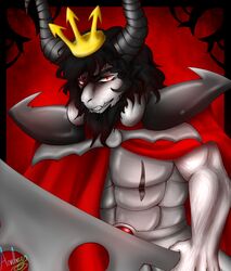  ambysweetdragon arthropod asgore_(underfell) bovid caprine goat hornet humanoid hymenopteran insects male mammal muscular muscular_male pecs solo undertale undertale_(series) vespid wasp 