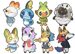  ambiguous_gender animal_crossing blue_body blue_fur bovid canid canine caprine chibi crowned_shield_zamazenta crowned_sword_zacian equid feral fur galarian_form galarian_ponyta generation_8_pokemon green_body grookey group hi_res horn lagomorph legendary_pokemon mammal melee_weapon nintendo object_in_mouth pokemon pokemon_(species) primate red_eyes regional_form_(pokemon) reptile scalie scorbunny smile sobble sword sword_in_mouth toumoro_22 weapon white_body white_fur wool_(fur) wooloo yamper zacian zamazenta 