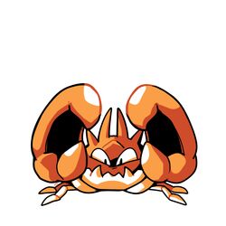  commentary english_commentary full_body kingler looking_at_viewer monochrome no_humans pokemon pokemon_(creature) pokemon_rgby pokemon_rgby_(style) rumwik signature simple_background solo white_background 