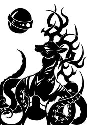  2014 3_horns alien ambiguous_gender anthro antlers arm_markings asymmetrical_horns black_and_white cephalopod chest_markings chimera deer deer_ears digital_drawing_(artwork) digital_media_(artwork) duo empty_eyes eye_contact floating fur hi_res horn looking_at_another looking_down_at_another looking_up_at_another machine mammal marine markings mollusk monochrome moose multi_horn multi_limb neck_markings new_world_deer outline restricted_palette robot science_fiction scp-1972-a scp-1972-b scp_foundation shoulder_markings silhouette simple_background smile sphere_creature striped_body striped_fur striped_markings stripes suckers sunnyclockwork tentacle tentacle_arms torso_markings white_background white_outline 