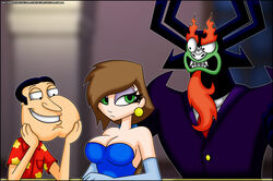  2012 aku angry breasts cleavage clothed clothing family_guy female glenn_quagmire group human humanoid humor magic_user male mammal not_furry samurai_jack stare verona7881 