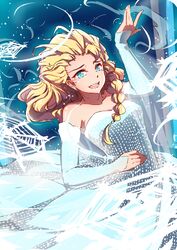  braid disney dress elsa_(frozen) frozen_(disney) mushiboy snow 