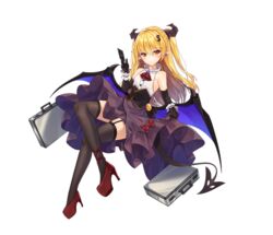  :d ark_order black_corset black_gloves black_horns black_tail black_thighhighs blonde_hair blue_wings bow briefcase card center_frills closed_mouth corset credit_card dango_remi demon_girl demon_horns demon_tail demon_wings dollar_hair_ornament dollar_sign elbow_gloves female flat_chest frills full_body garter_straps gloves hair_ornament high_heels holding holding_card horns lace-trimmed_legwear lace_trim long_hair looking_at_viewer low_wings mammon_(ark_order) official_art pointy_ears purple_skirt red_bow red_footwear shirt shoes skirt sleeveless sleeveless_shirt smile solo suitcase tachi-e tail thighhighs transparent_background variant_set very_long_hair white_shirt wings yellow_eyes 