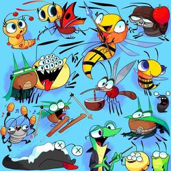  1:1 acarine antennae_(anatomy) anthro arachnid arthropod beetle best_fiends blue_eyes butterfly caterpillar centipede clothed clothing cricket digital_media_(artwork) dung_beetle fangs female fly_(animal) gastropod group hymenopteran insect_wings insects jojo_(best_fiends) larva lepidopteran lizard male maraca mite mollusk mosquito multi_arm multi_eye multi_limb multiple_poses musical_instrument myriapod orthopterid percussion_instrument pose reptile scalie scarabaeid simple_background skiing slug smile spider teeth toony vdru7 wasp wings 