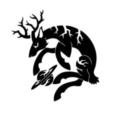  2015 ambiguous_gender antlers back_markings black_and_white cheek_tuft deer digital_drawing_(artwork) digital_media_(artwork) facial_tuft feral fur fur_markings fur_tuft hooves horn leg_markings mammal markings monochrome neck_markings planet planet_rings quadruped saturn_(planet) saturn_deer scp_foundation scut_tail short_tail side_view silhouette simple_background solo sunnyclockwork tail tuft unguligrade white_background 