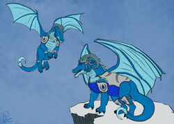  absurd_res armor concept_art dragon duo female feral gem hi_res ice male membrane_(anatomy) membranous_wings mythological_creature mythological_scalie mythology quadruped sapphire_(gem) scalie secrets_of_uncrom sepah_visha sephi silver_(metal) sotoren spread_wings tail uncrom visha wings yenocwolf 