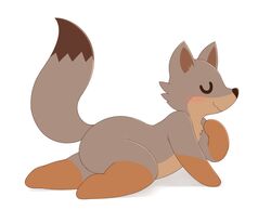  acstlu ambiguous_gender anthro ass big_butt black_eyes blush brown_body brown_fur canid canine closed_eyes facebook facebook_fox facebook_stickers fox fur mammal shadow smile solo thick_thighs 