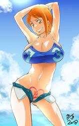  breasts huge_breasts nami_(one_piece) one_piece orange_hair sunahara_wataru 