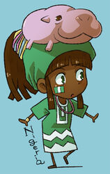  2010_fifa_world_cup chibi commentary_request dark-skinned_female dark_skin female hippopotamus nigeria sicky_(pit-bull) solo world_cup 