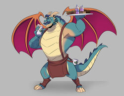  activision anthro barista beverage biceps blue_body blue_hair cake coffee container cup dessert digitigrade dragon dragon_tail facial_hair facial_piercing food gavin_(spyro) hair horn male moustache muffin muscular muscular_anthro muscular_male mythological_creature mythological_scalie mythology nose_piercing nose_ring piercing polartoons rescued_dragons_(spyro) ring_piercing scalie septum_piercing septum_ring solo spyro_reignited_trilogy spyro_the_dragon tail wings 