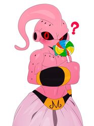  ageplay alien alien_humanoid armband candy dessert dragon_ball dragon_ball_z food green_tongue hi_res humanoid infantilism kid_buu lollipop majin majin_buu male monster pink_body red_eyes roleplay solo sssonic2 tongue tongue_out 