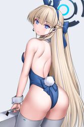  animal_ears asamura_hiori ass back bare_shoulders blonde_hair blue_archive blue_eyes blue_halo blue_leotard blush braid breasts briefcase detached_collar earpiece fake_animal_ears fake_tail female hair_ribbon half_up_braid half_up_half_down_braid halo highleg highleg_leotard highres leotard long_hair looking_at_viewer looking_back official_alternate_costume playboy_bunny rabbit_ears rabbit_tail revision ribbon small_breasts solo strapless strapless_leotard tail thighhighs thighs toki_(blue_archive) toki_(bunny)_(blue_archive) very_long_hair white_thighhighs wrist_cuffs 