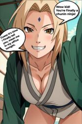  1girls background blonde_female blonde_hair boruto:_naruto_next_generations brown_eyes caring cleavage close-up cuckold cuckold_pov doctork female forehead_mark gentle gentle_femdom gentle_mommy green_clothing green_coat headpat leaning leaning_forward long_hair mature mature_female mature_woman milf naruto naruto_(series) naruto_shippuden no_panties pov pov_eye_contact pov_headpat smiling smiling_at_viewer solo suggestive suggestive_look teasing teasing_viewer text text_box text_bubble thighs tsunade twintails white_clothing 