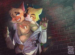  2023 against_surface against_wall alley anthro anthro_on_anthro backalley bite black_body black_fur black_nose blue_eyes blush brown_body brown_fur calico_cat chest_tuft clenched_teeth clothed clothing clothing_grab countershading dark digital_media_(artwork) domestic_cat dorian_zibowski duo eyebrows fangs felid feline felis foreplay from_behind_position fur grin gritting hug kissing koko2unite lackadaisy love male male/male mammal markings mature_male multicolored_body multicolored_fur multicolored_tail narrowed_eyes night nude open_clothing open_shirt open_topwear pawpads paws raining scared sedgewick_sable sex shirt smile stripes tail tail_markings tan_body tan_eyebrows tan_fur teeth teeth_showing three_tone_face topwear tuft tuxedo_cat two_tone_body two_tone_fur two_tone_tail undressing undressing_another vampire whiskers 