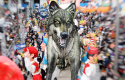 ambiguous_gender brazilian_carnival canid canine canis carnival_(holiday) feral group holidays human mammal parade parade_float real solo_focus unknown_artist what wolf