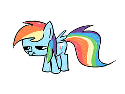 4:3 blue_body blue_feathers blue_fur equid equine feathered_wings feathers female feral friendship_is_magic fur hair hasbro mammal multicolored_hair multicolored_tail my_little_pony mythological_creature mythological_equine mythology pegasus rainbow_dash_(mlp) rainbow_hair rainbow_tail simple_background solo tail unimpressed white_background wings yikomega