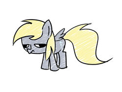 4:3 cutie_mark derpy_hooves equid equine feathered_wings feathers female feral friendship_is_magic grey_body grey_feathers hasbro mammal my_little_pony mythological_creature mythological_equine mythology pegasus quadruped simple_background solo tail unimpressed white_background wings yikomega