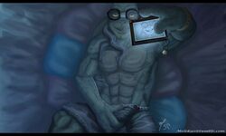  5:3 abs anthro black_bars bulge camera crotch_grab detailed_bulge donatello_(tmnt) eyewear genital_outline glasses grope hi_res letterbox male melek90 muscular muscular_anthro muscular_male pecs penis_outline reptile scalie solo teenage_mutant_ninja_turtles teenage_mutant_ninja_turtles_(2014) text turtle url 