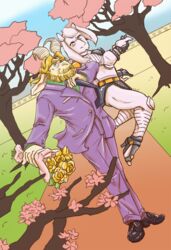  anthro asgore_dreemurr beard blonde_hair boss_monster_(undertale) bouquet bovid caprine duo facial_hair female flower hair hi_res horn jojo&#039;s_bizarre_adventure killer_queen male mammal meme plant rawrrarr stand_(jjba) toriel undertale undertale_(series) yoshikage_kira 