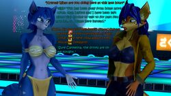  16:9 2022 3d_(artwork) 4k absurd_res anthro blue_body blue_fur blue_hair breasts canid canine carmelita_fox clothed clothing colored_nails coriponer dialogue digital_media_(artwork) duo ear_piercing ear_ring english_text female fox fur hair hi_res krystal_(star_fox) mammal markings nails nintendo piercing red_nails ring_piercing sly_cooper_(series) sony_corporation sony_interactive_entertainment source_filmmaker_(artwork) star_fox sucker_punch_productions tail text tribal tribal_markings warfare_carmelita warfare_krystal warfare_machine widescreen 