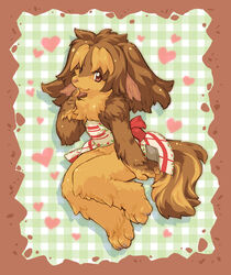  4_toes alternative_fashion anthro barefoot bottomless brown_body brown_fur canid canine canis chest_tuft claws clothed clothing country_lolita domestic_dog feet female fur j-fashion lolita_(fashion) mammal red_eyes solo tail tatotake_mono toes tuft young young_anthro young_female 