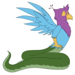  1:1 absurd_res alpha_channel apode avian_feet beak blue_body closed_eyes couatl crusier draconcopode feathered_scalie feathered_snake feathered_wings feathers feral gyro_feather hi_res lamia legless male pink_body reptile scalie serpentine snake solo split_form spread_wings wings 