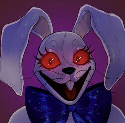  2021 anthro big_bow_tie bow_tie buckteeth digital_drawing_(artwork) digital_media_(artwork) female five_nights_at_freddy&#039;s five_nights_at_freddy&#039;s:_security_breach headshot_portrait lagomorph leporid looking_at_viewer mammal mechanical_jaws open_mouth open_smile portrait rabbit red_eyes scottgames simple_background smile solo steel_wool_studios teeth vanny_(fnaf) whiskers white_body 