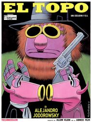  2021 4_fingers anthro beard big_nose black_clothing border bruce_mccorkindale clothed clothing crossover dress el_topo eyewear facial_hair female female/female fingers group gun hair handgun hat headgear headwear hi_res horn humanoid italian_text mahna_mahna male monster movie_poster muppet muppets parody pink_body pink_nose poster poster_template purple_body ranged_weapon red_beard red_facial_hair red_hair revolver scarf signature spanish_text sunglasses taped_hands text the_muppet_show the_snowths title translated trio weapon white_border 