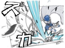  blue_hair broken broken_sword broken_weapon cape commentary_request female gloves magical_girl mahou_shoujo_madoka_magica mahou_shoujo_madoka_magica_(anime) miki_sayaka miki_sayaka_(magical_girl) niku-name skirt solo sword weapon 