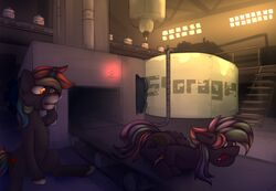  2016 absurd_res anthro captured duo equid equine factory fan_character feathered_wings feathers female glue glue_factory grimdark hasbro heart_on_body heart_symbol hi_res horn imminent_death male mammal marsminer my_little_pony mythological_creature mythological_equine mythology pegasus rainbow_heart rainbow_heart_(character) rainbow_storm unicorn wings 