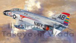  aircraft airplane artist_name box_art f-4_phantom_ii fighter_jet flying hasegawa_(hobby_kits) jet military military_vehicle no_humans official_art solo united_states_air_force vehicle_focus wada_takayoshi watermark 