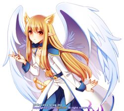  angel_wings animal_ears brown_hair dog_ears dungeon_and_fighter dungeon_fighter_online female jacket shoulder_pads sword weapon wings 