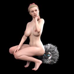  1:1 3d_(artwork) big_breasts blonde_hair breasts daz_studio_(artwork) digital_media_(artwork) duo eulipotyphlan female feral fur hair hedgehog hi_res human human_only jollybizz male male/female mammal nipples not_furry nude 