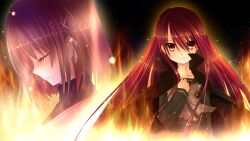  2girls red_eyes red_hair shakugan_no_shana shana tears yoshida_kazumi 